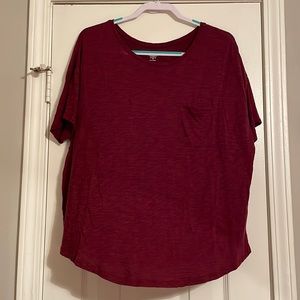 Old Navy “The Easy Tee” Red/Burgundy Short Sleeve w/ Breast Pocket Size XL